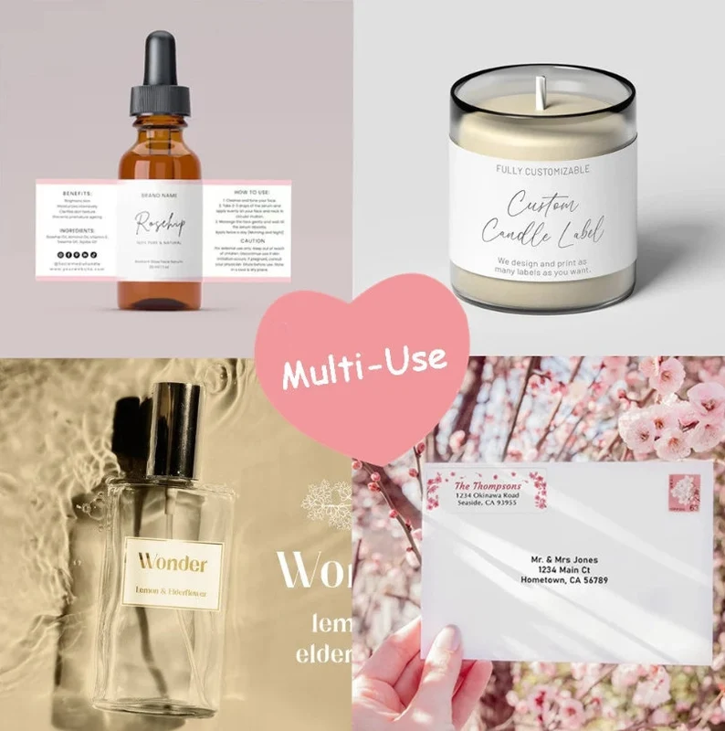 Custom Photo Wedding Address Labels,Personalized Return Address Lable,Multi-use Lable Sticker,Address Lables for Mailing,Party (Pack of 100)