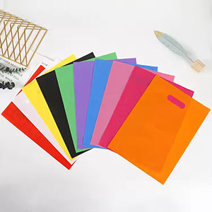 50pcs Custom Plastic Shopping Bags with Logo Personalized Gift Bags for Small Business Boutique Retail Trade Shows Events