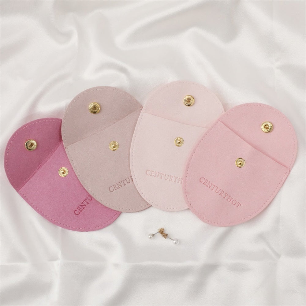 50 PCS Personalized Jewelry Packaging Pouch with Gold Button, Logo Custom Microfiber Jewellery Bags, Multi-color Beautiful Gift Package Bag