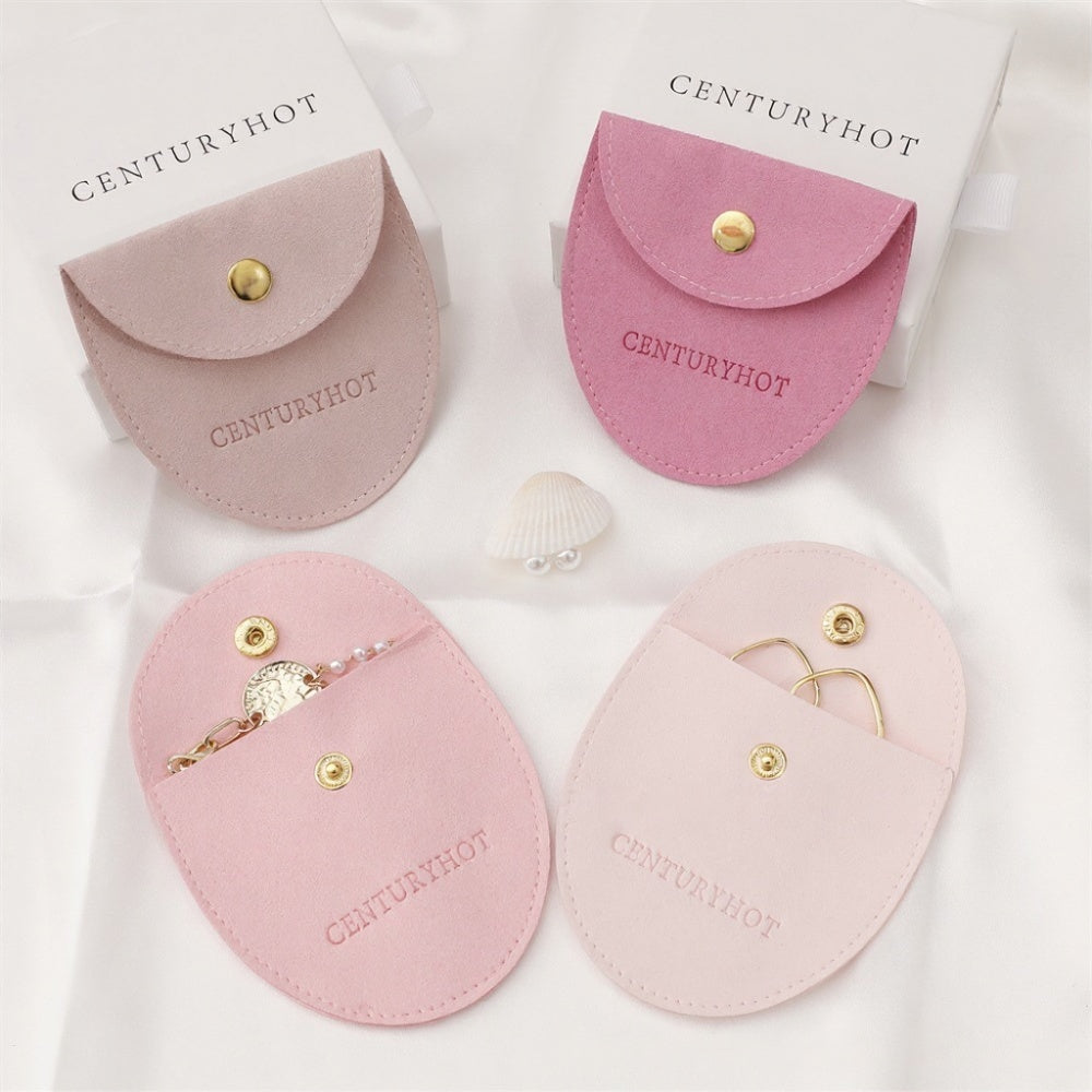 50 PCS Personalized Jewelry Packaging Pouch with Gold Button, Logo Custom Microfiber Jewellery Bags, Multi-color Beautiful Gift Package Bag