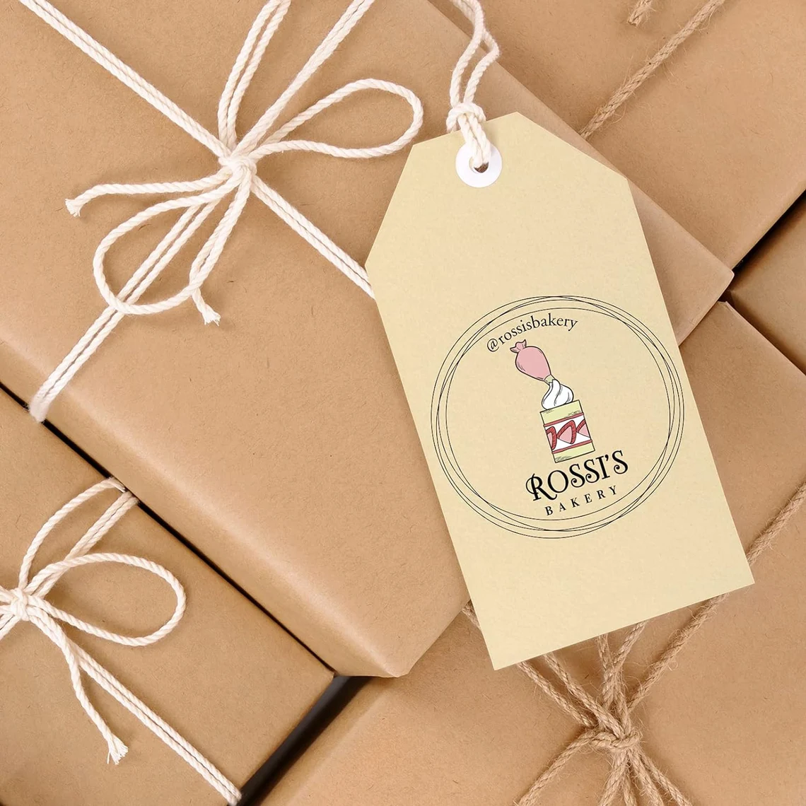 1.49x2.28inch Premium Custom Double-Sided Print Hang Tags With Ribbon Attached, Sturdy Personalized ClothIng Swing Tag- Top Fashion Labels