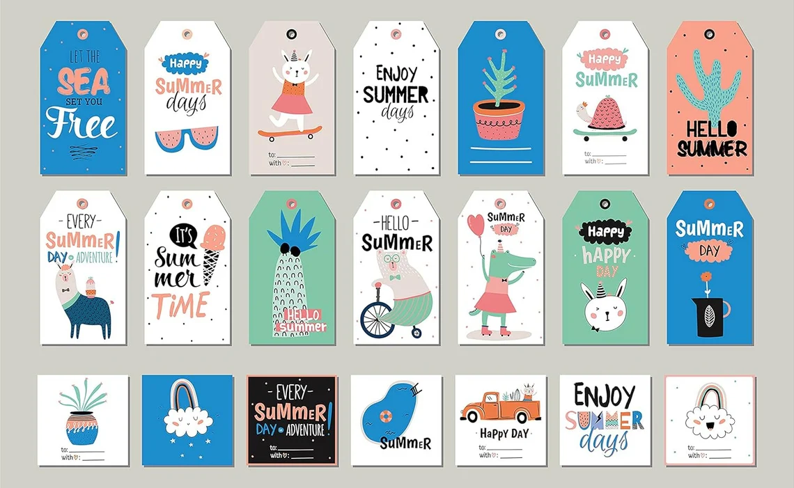 1.49x2.28inch Premium Custom Double-Sided Print Hang Tags With Ribbon Attached, Sturdy Personalized ClothIng Swing Tag- Top Fashion Labels