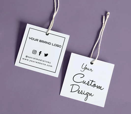 2.3*2.3'' Personalized Clothing Tags-Jewelry Labels Custom Square Hang Tags Thank You Display Labels- Price Tags, Party Wedding Gift Favors