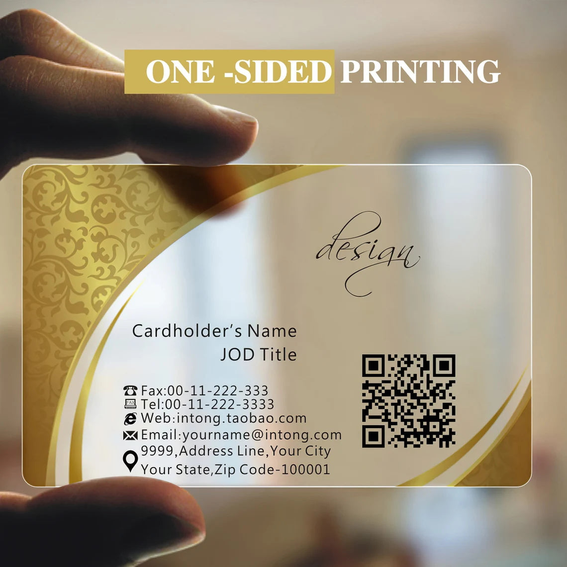 50-200pcs Custom Business Card, Frosty Transparent Clear PVC Round Corner Business Cards, Personalized Plastic Business Card with Your Own Logo/ Text