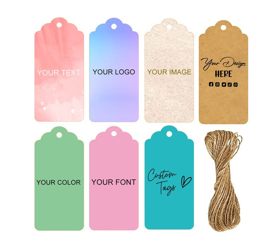 1.7*2.79'' Personalized Clothing Bakery Jewelry Label Custom Hang Tag Thank You Display Label- Price Tag,Party Wedding Gift Favors 50-200pcs