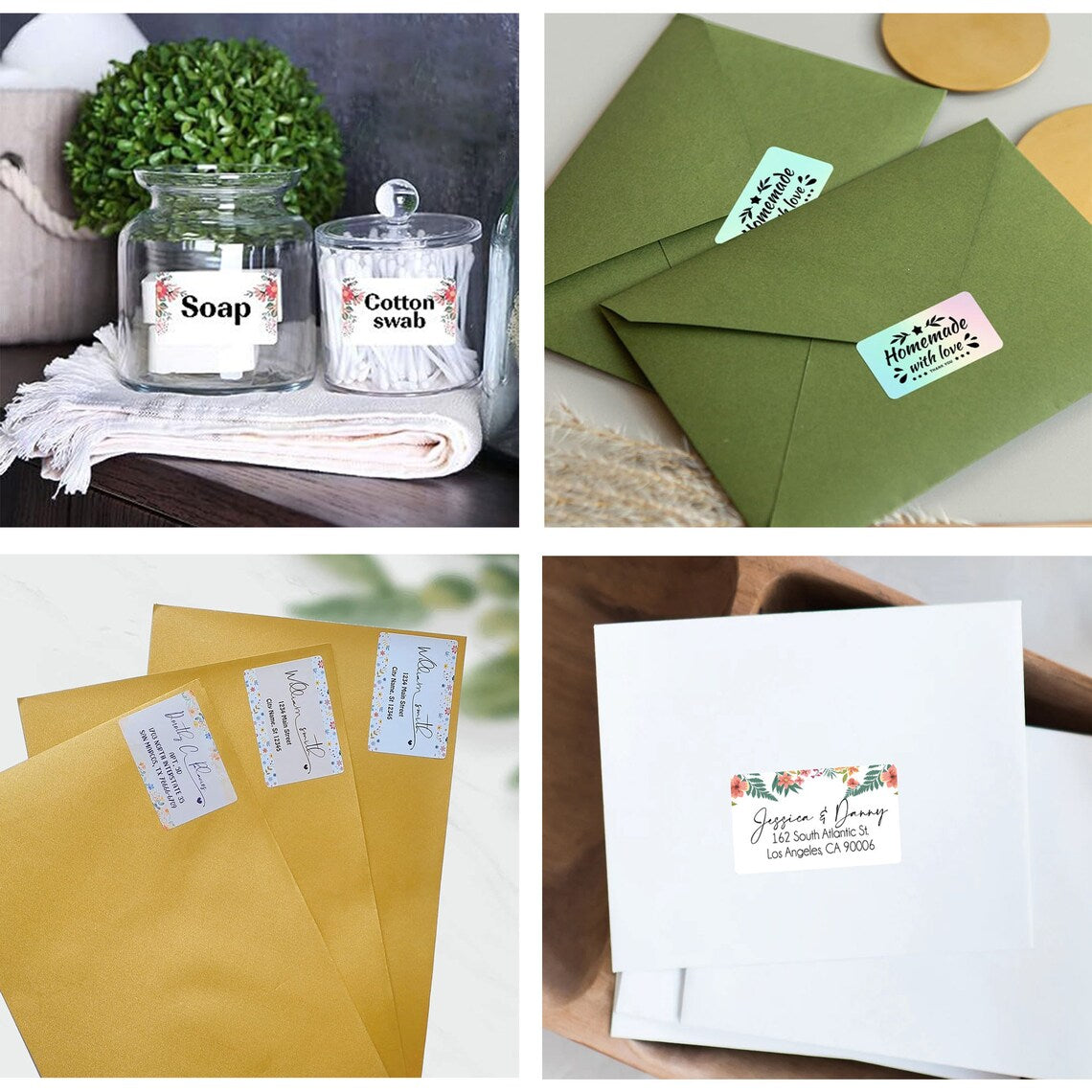 50-300pcs Personalized Mailing Address Label,Custom Return Address Sticker,Name Labels,Envelopes Return Address Stickers,Rectangle stickers