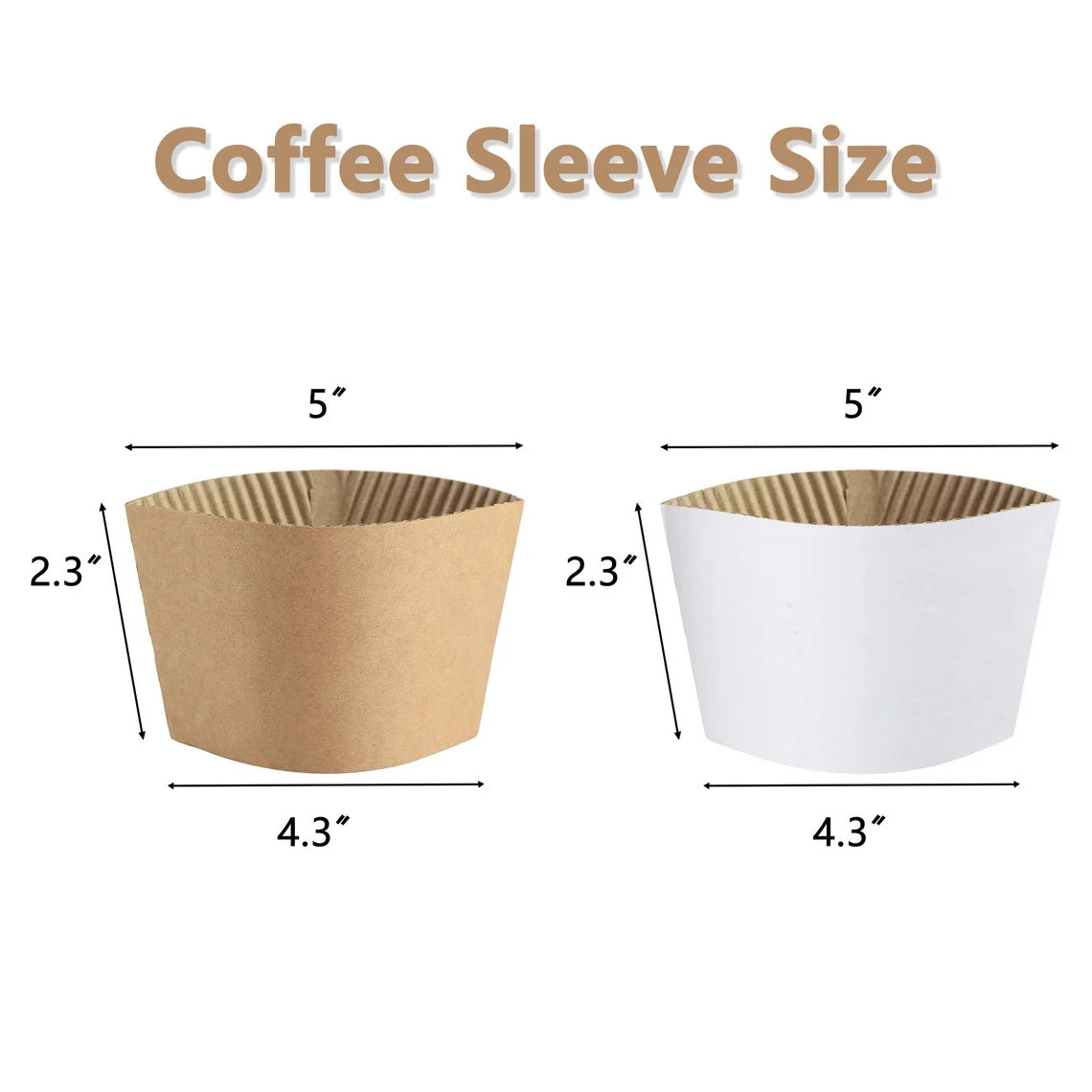 10-250pcs Personalized Disposable Kraft/White Coffee Sleeves, Favor gift for Wedding/Business/Coffee lover,Custom Coffee Sleeves with your design/text