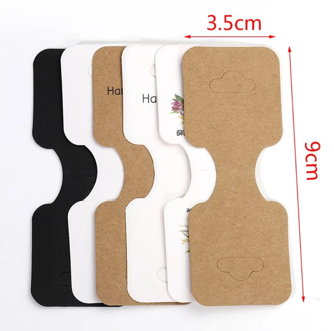 50-300pcs Personalized Fold Over Necklace Display Tag Card, Custom Hanging Cards for Jewelry/Bracelets/Hairbands/Scrunchies, Bracelet Holder Cards