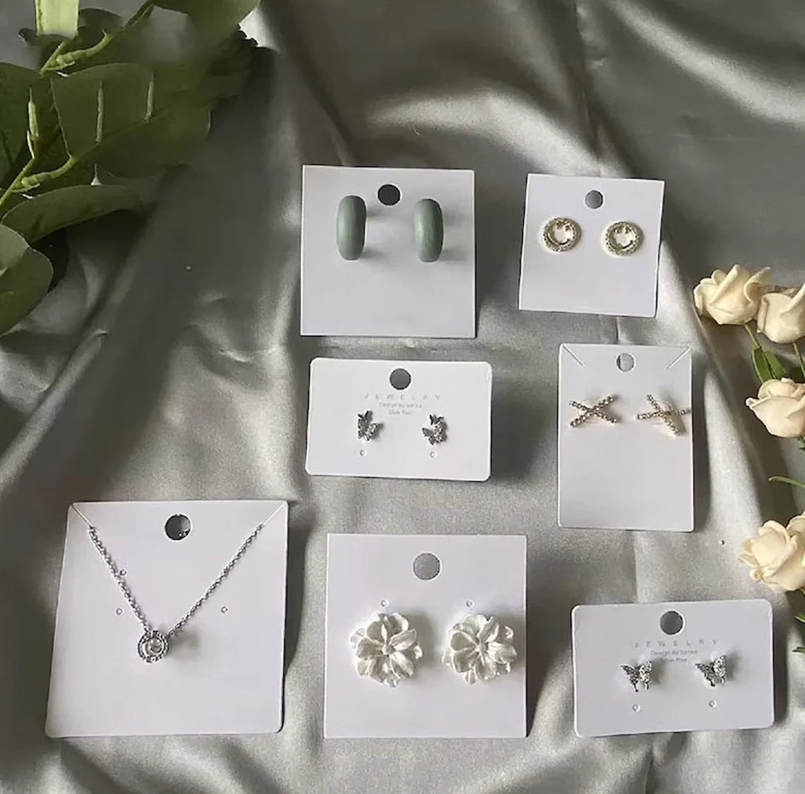 100-200pcs Personalized Kraft/White Jewelry Packaging Cards, Necklace Holder and Earring Display Cards with your logo/text, Jewelry Display Cards