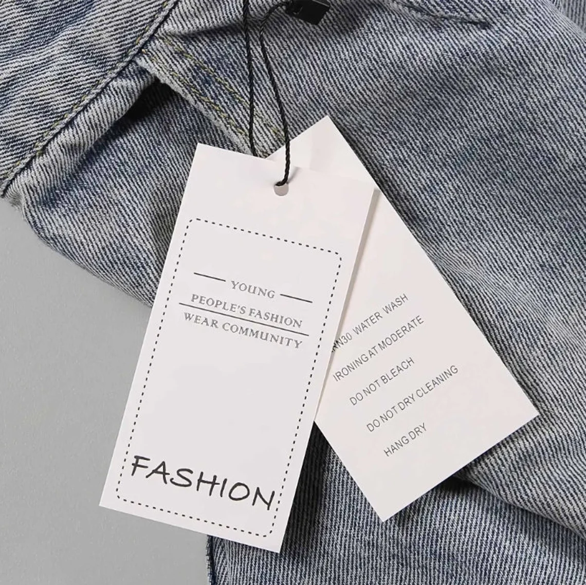 100-500pcs Custom Coated Paper Hangtags (Thickness 300 GSM), Clothing Product Labels with Strings, Custom Price Tags, Personalized Hang Label Tags
