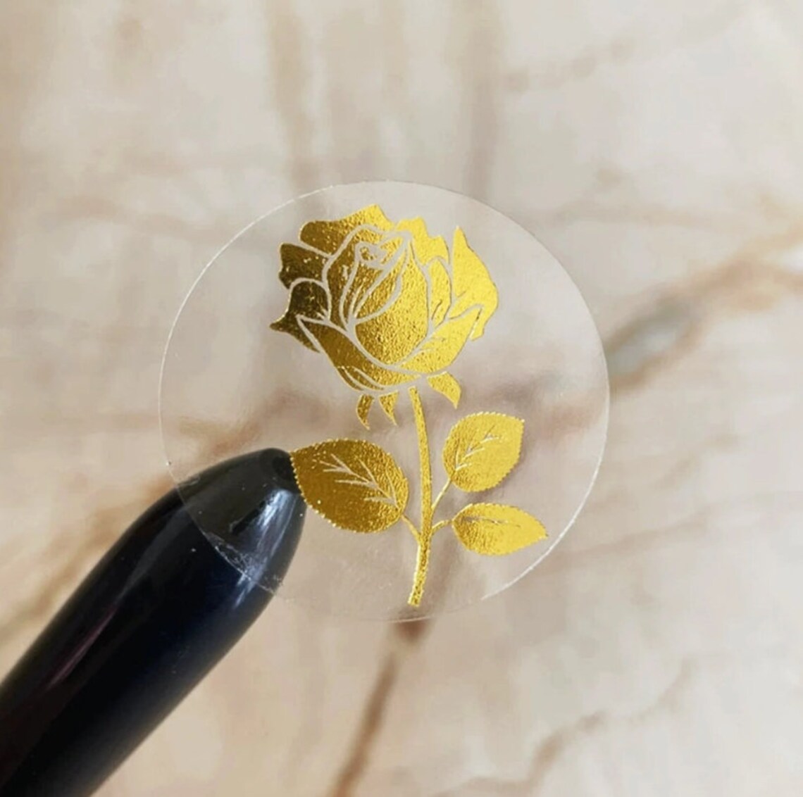 Gold Foil Transparent Stickers, Custom Labels Favors, Personalized Waterproof Clear Stickers, Gold Foil Printing, Bussiness/Wedding Labels