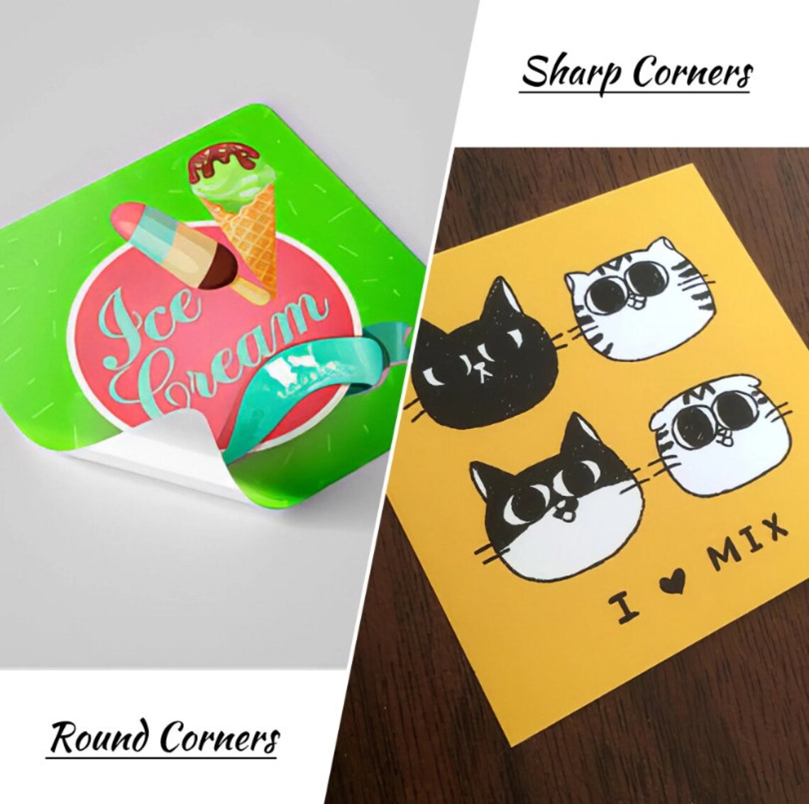 3’’ Custom Square Labels with Rounded/Squared Corners, PVC Stickers for Wedding/ Shower/ Birthday/ Business, Personalized Waterproof Labels