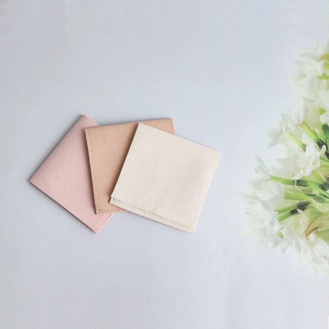 50 PCS Personalized Logo Jewelry Bag, Multi-color Microfiber Necklace Bracelet Packaging Bags, Custom LOGO Debossing Printing Pouch Bag