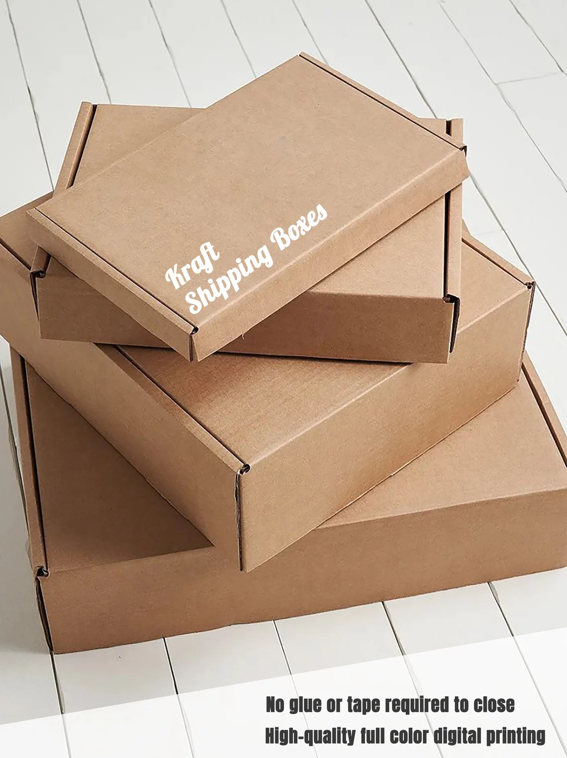 10PCS Custom Kraft Mailer Cardboard Shipping Boxes Packing boxes, Personalized your design/text for Business/Gift/Wedding, Fast shipping