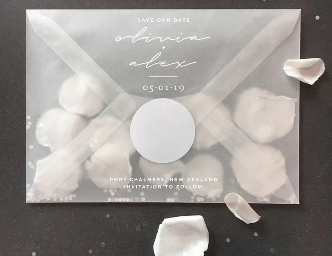 Personalized Transparents Envelopes with your design, Clear printed envelopes for Birthday/Gift Wrapping, Wedding invitation Envelopes