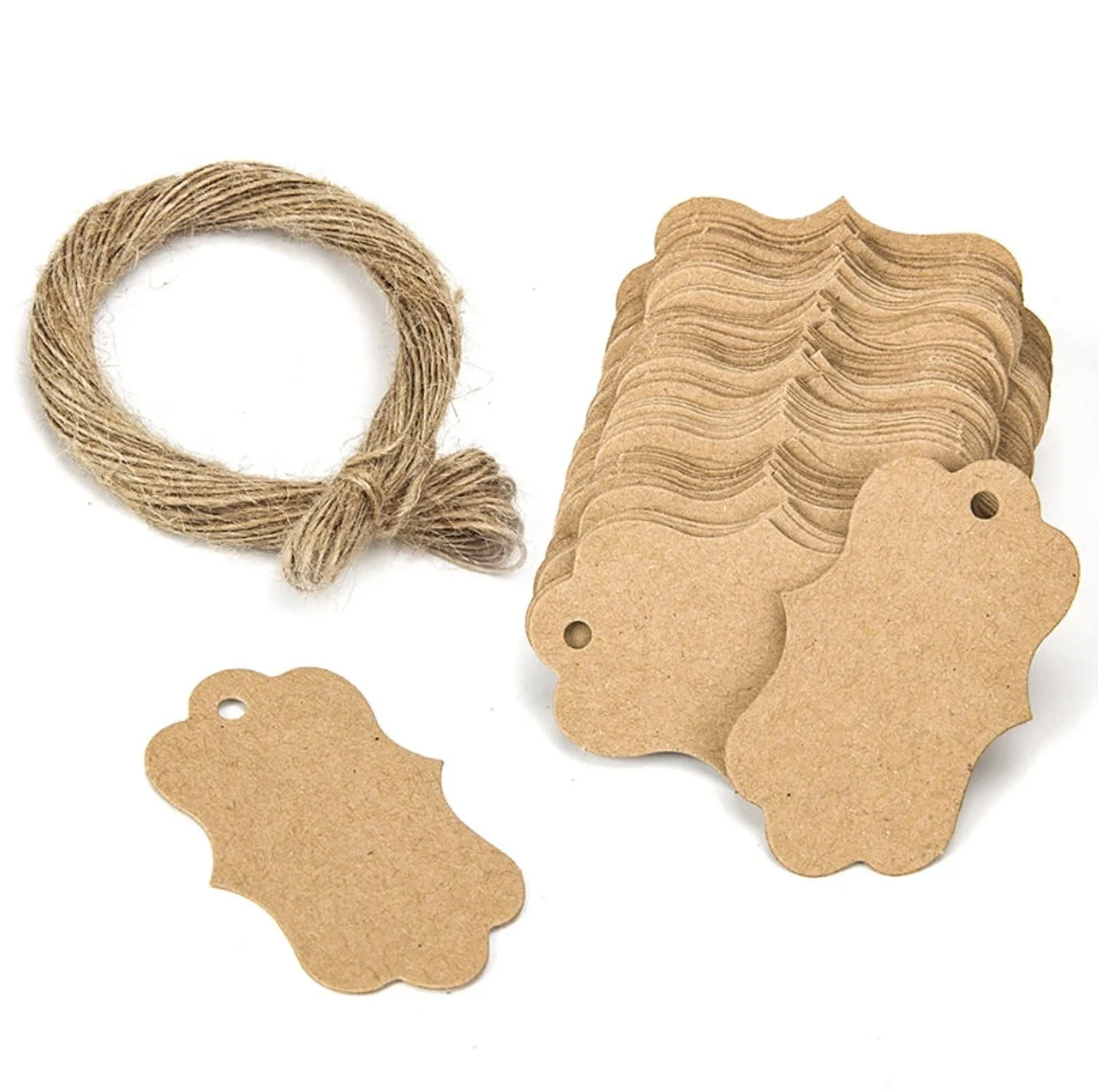 50-200pcs Custom Irregular Vintage Style Hang Tags, Unique Style Labels (Thickness 300 GSM) 6cm×4.1cm Tags, Product/Business/Gift Tags with logo/text