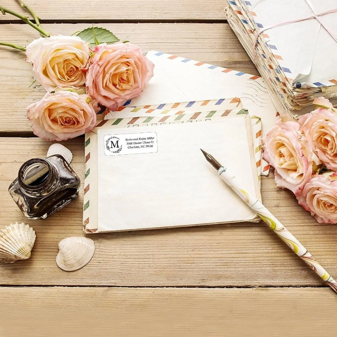 Custom Photo Wedding Address Labels,Personalized Return Address Lable,Multi-use Lable Sticker,Address Lables for Mailing,Party (Pack of 100)