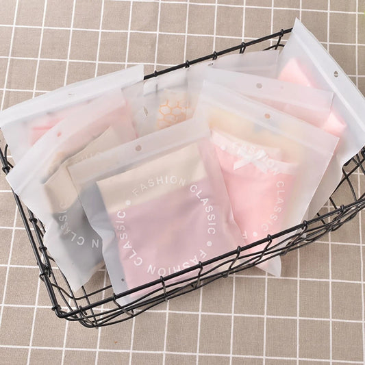 Custom Frost Sealable Bags, Garment Bags, Shopping Bags 5.5x6 Inch, perfect packing bags for your clothes, underwears, socks, and other small items.