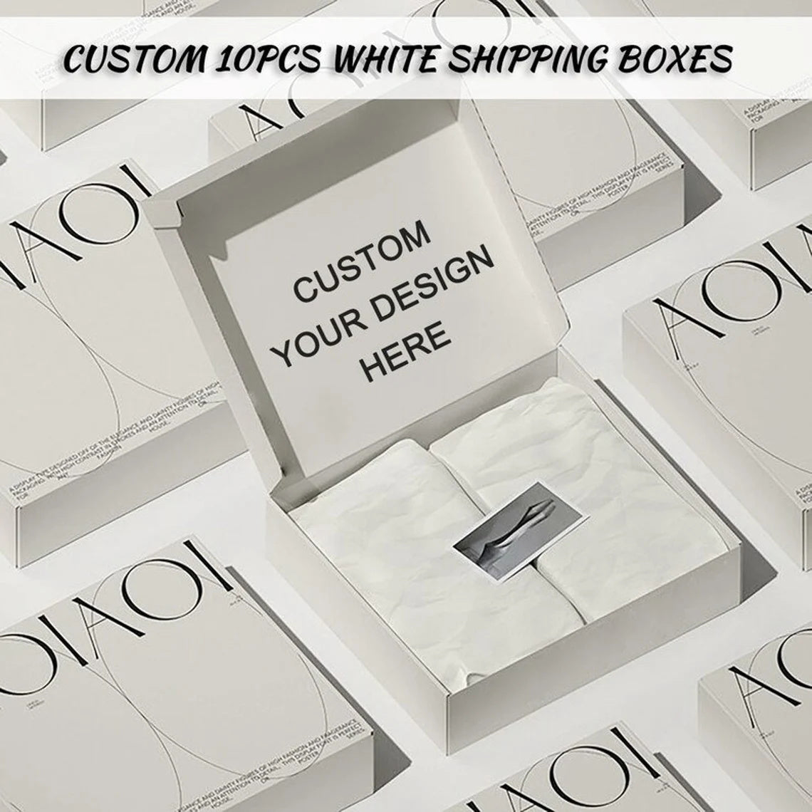 10pcs Personalized White Mailer Cardboard Shipping Boxes, Custom Mailer Box for Business/Baby Shower/Bridesmaid, Fast Shipping,Eco-Friendly