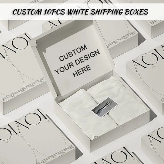 10pcs Personalized White Mailer Cardboard Shipping Boxes, Custom Mailer Box for Business/Baby Shower/Bridesmaid, Fast Shipping,Eco-Friendly