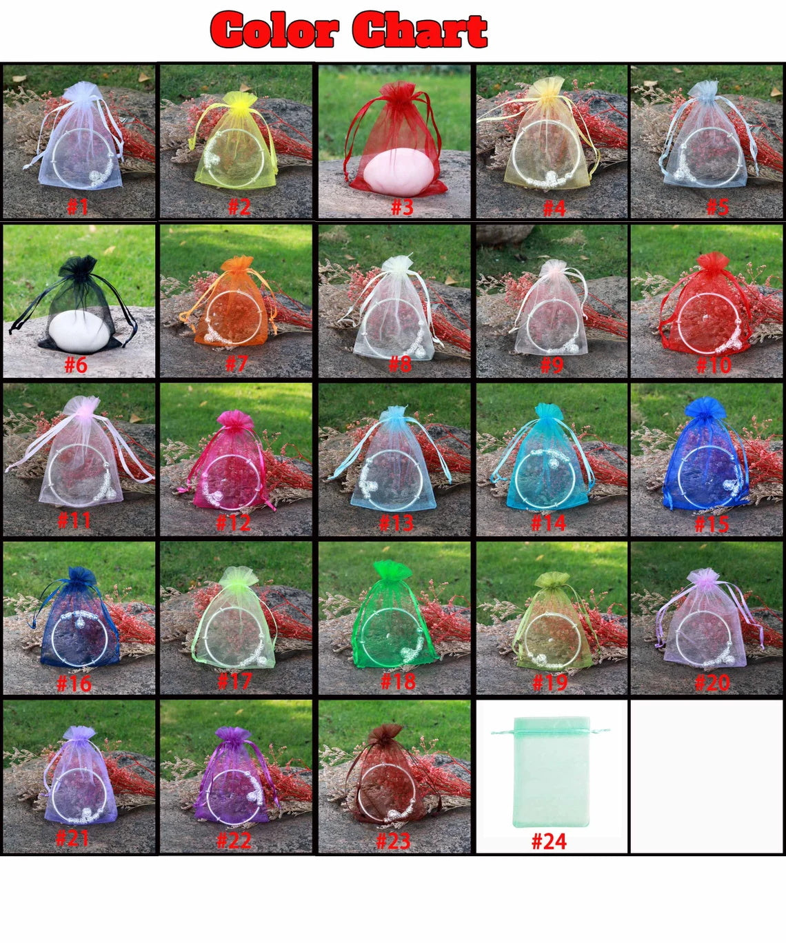 100 pcs Sheer Drawstring Organza Bags, Wedding Favor Bag Party Gift Bags Candy Bag, Drawstring Jewelry Pouch