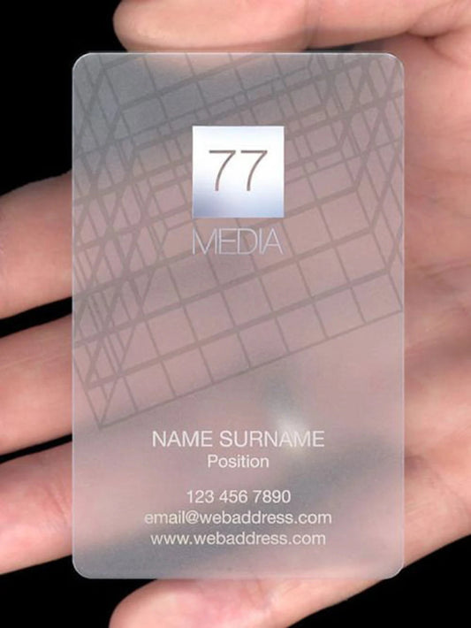 100-500pcs Personalized Clear Metallic Foil PVC Business Card,Custom Translucent Plastic Cards with Round Corner,Clear Boutique Card for small business