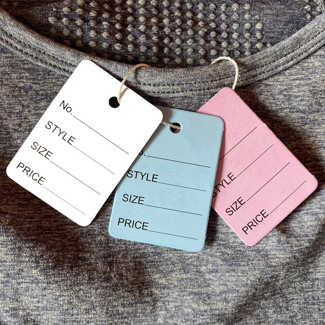 3.5cmx5cm Rectangle Clothing Price Tag (Thickness 300 GSM) White/Pink/Blue Writable Price Tags Labels, Retail Merchandise Tags, Garment Tags