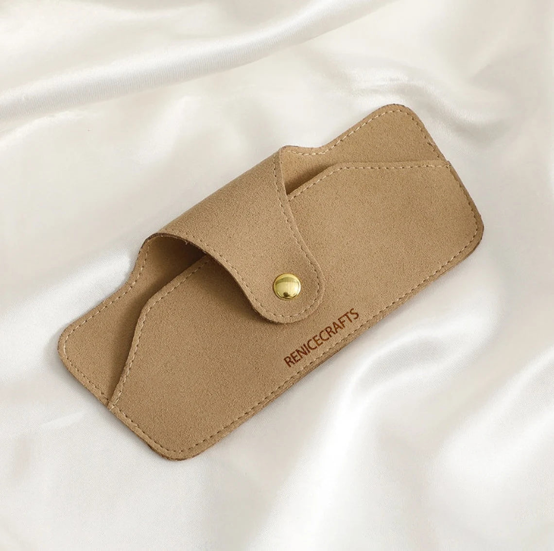 5pcs Personalized Logo Sunglasses Case With Gold Button, Custom Microfiber Eyeglass case, Multi-color glasses case, Anniversary/Party Gift