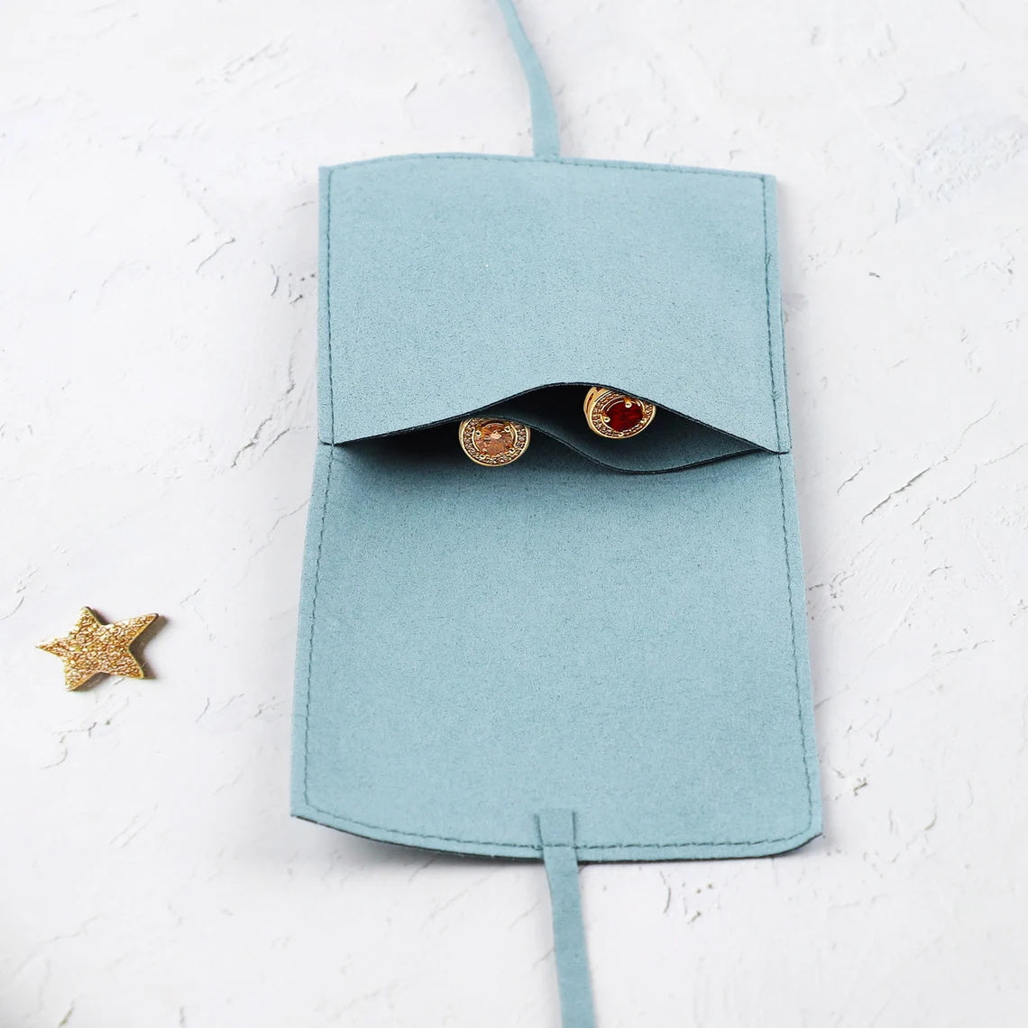 50 PCS Personalized Logo Jewelry Bag, Custom Microfiber Envelope Pouch with Rope, Multi-color Jewellery Packaging Bags for Necklace Gift
