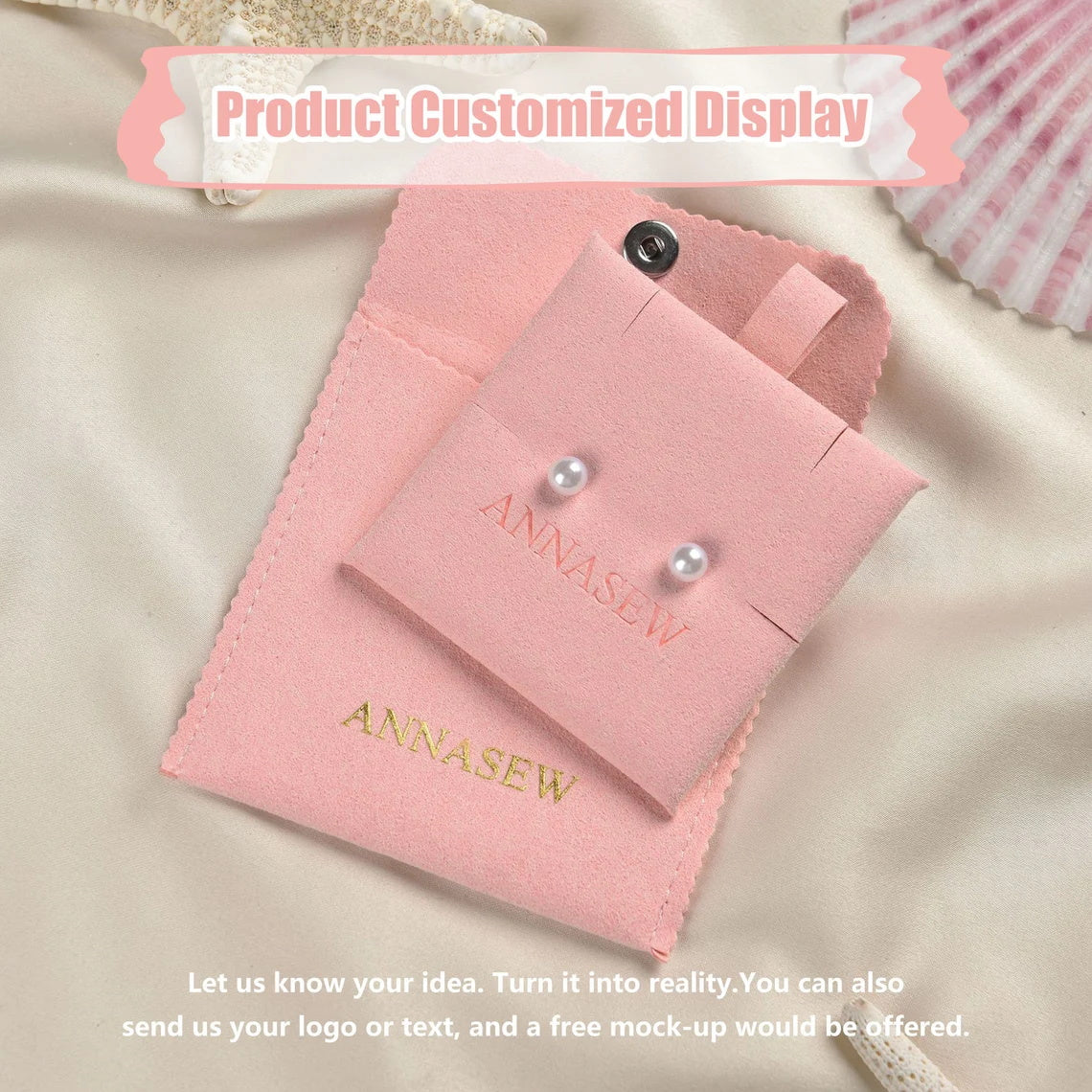 50 PCS Personalized Jewelry Bag Inserts, Custom Microfiber Necklace Clip for Pouch Bag, Multi-color Jewelry Display for Earrings Bracelet