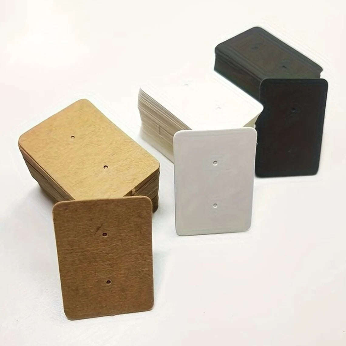 1"x1.4" Blank Earring Display Cards, Mini Jewelry Cards Holder, Rounded Square Paper Earrings Cards for Packaging, Multiple colors available