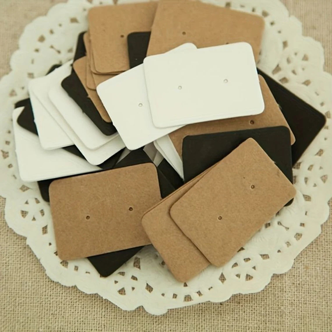 1"x1.4" Blank Earring Display Cards, Mini Jewelry Cards Holder, Rounded Square Paper Earrings Cards for Packaging, Multiple colors available