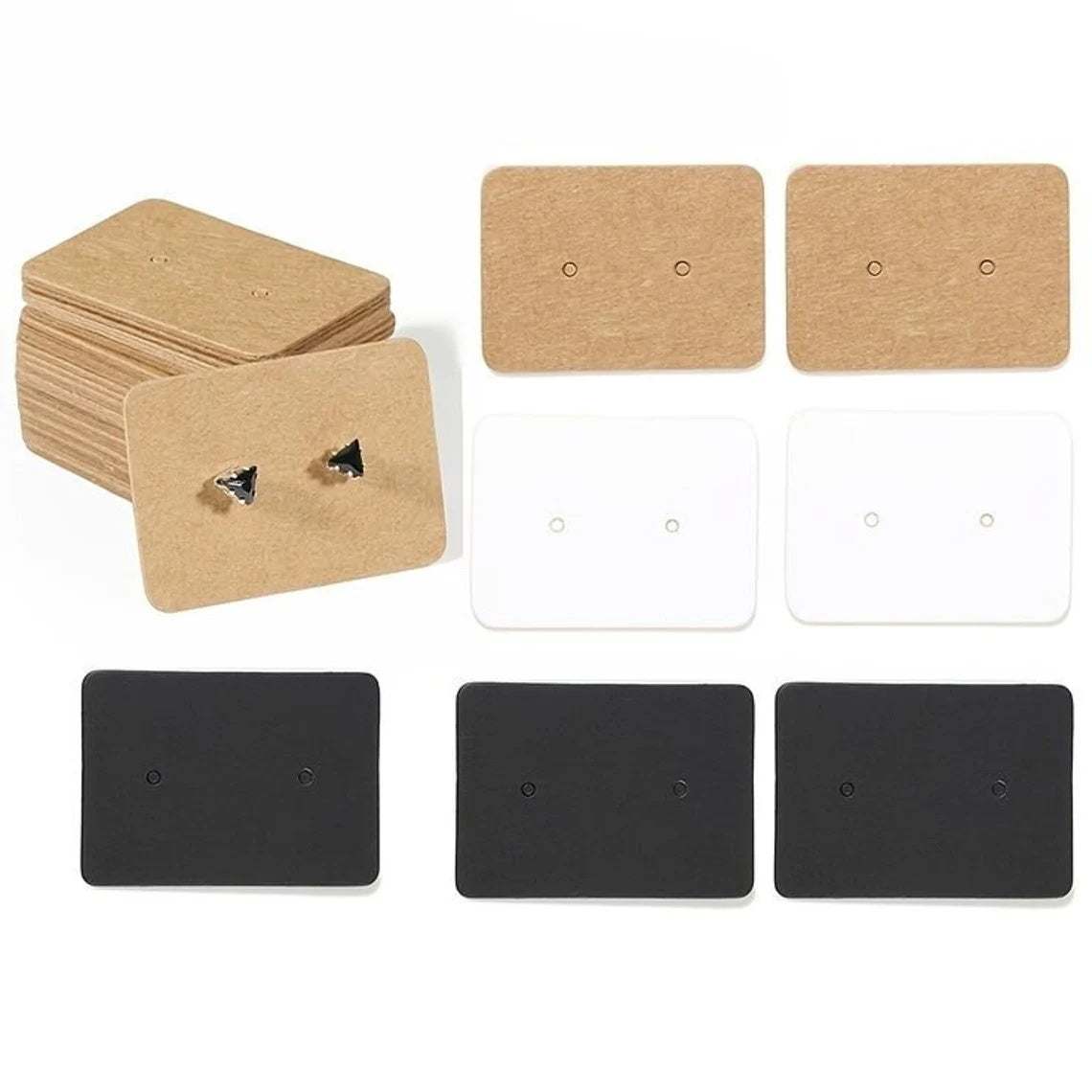 1"x1.4" Blank Earring Display Cards, Mini Jewelry Cards Holder, Rounded Square Paper Earrings Cards for Packaging, Multiple colors available