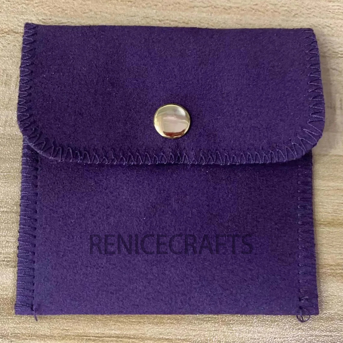 50 PCS Microfiber Jewelry Pouch with Gold Button, Personalized Logo Jewellery Travel Bag, Customize Multi-color Necklace Bracelet Packaging