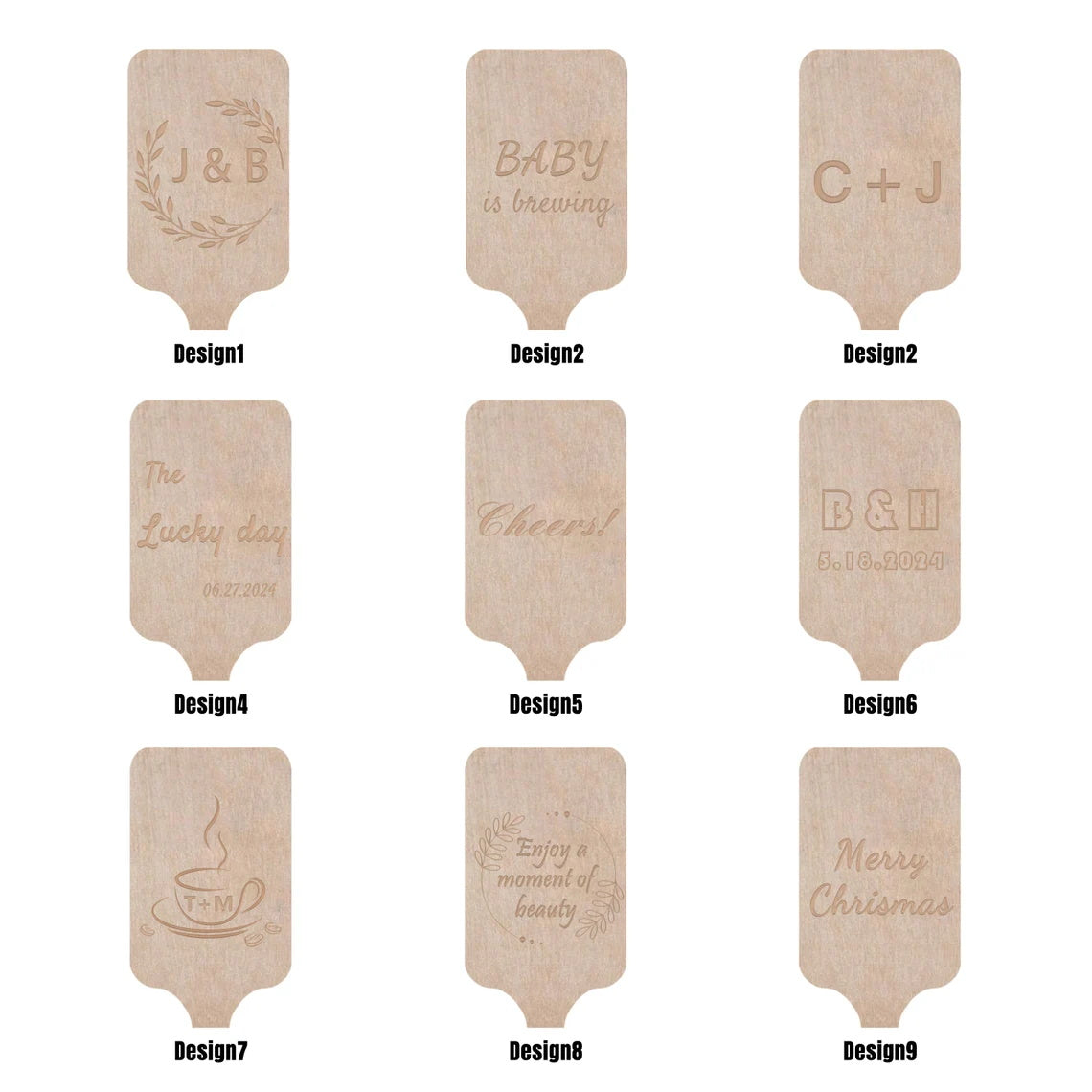 100-300pcs Personalized Wood Rectangle Engraved Drink Stirrers, Custom Coffee Stir Sticks with your design, Favor Decor for Wedding/Party/Anniversary