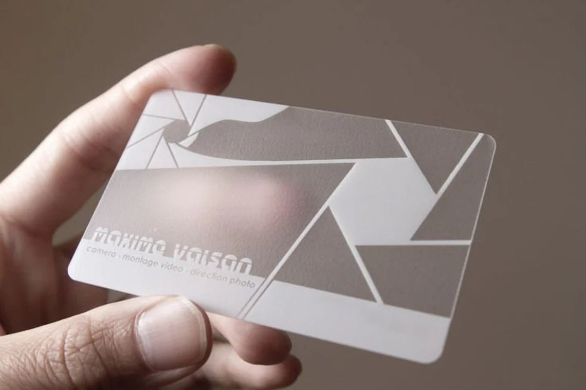 50-200pcs Personalized Transparent Business Card, Clear Acrylic Plastic Business Cards With your Design, QR Code Business Card with Rounded Corners