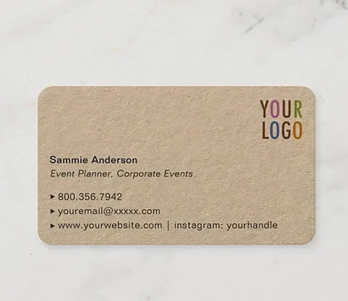 100-300pcs Personalized Recycled Kraft Paper Business Cards, Printable Kraft Business Cards with your text/logo, Favor Cards for Small Business