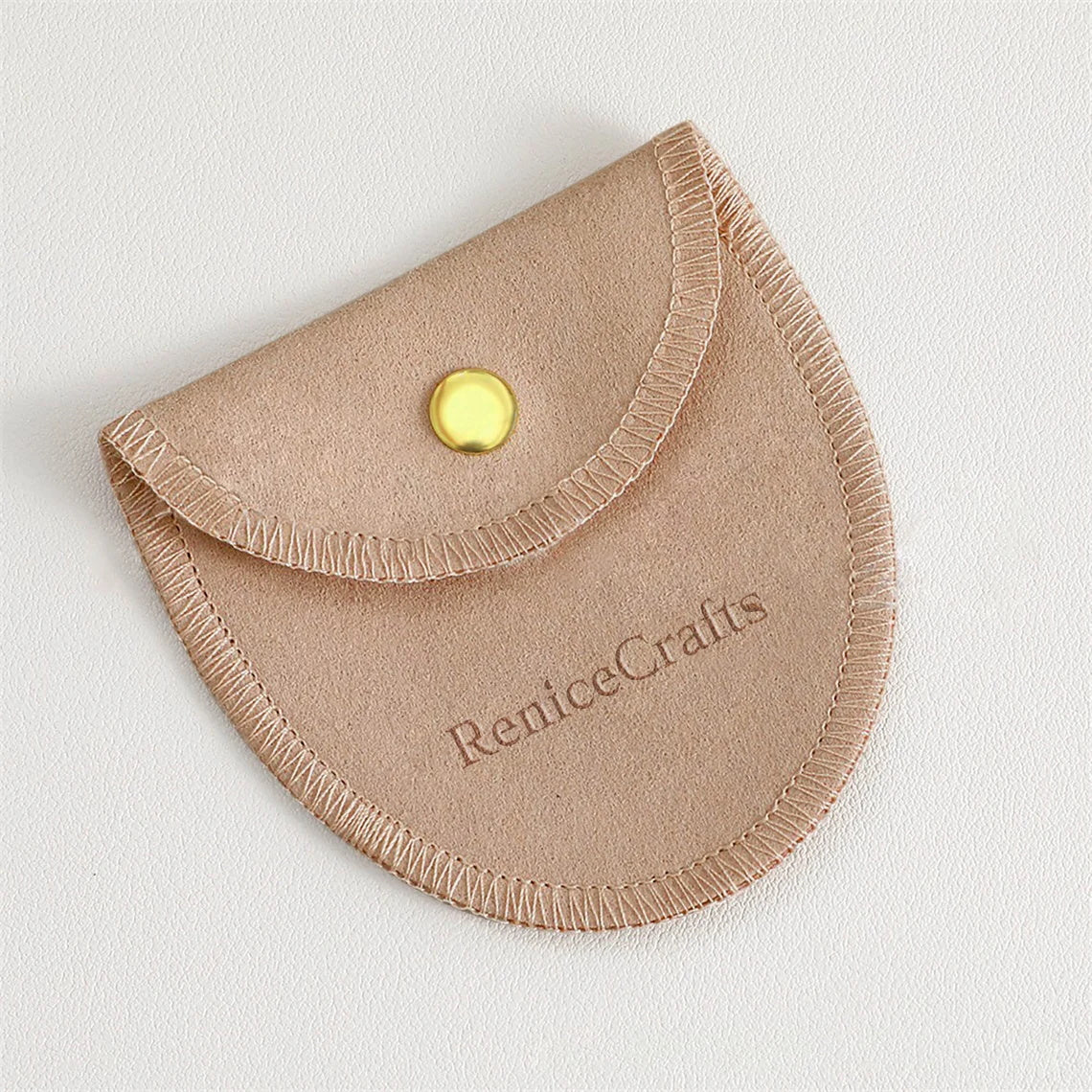 50 PCS Personalized Jewelry Pouch Bag with Gold Button, Custom Logo Microfiber Packaging Bags, Multi-color Beautiful Wedding Gift Holder