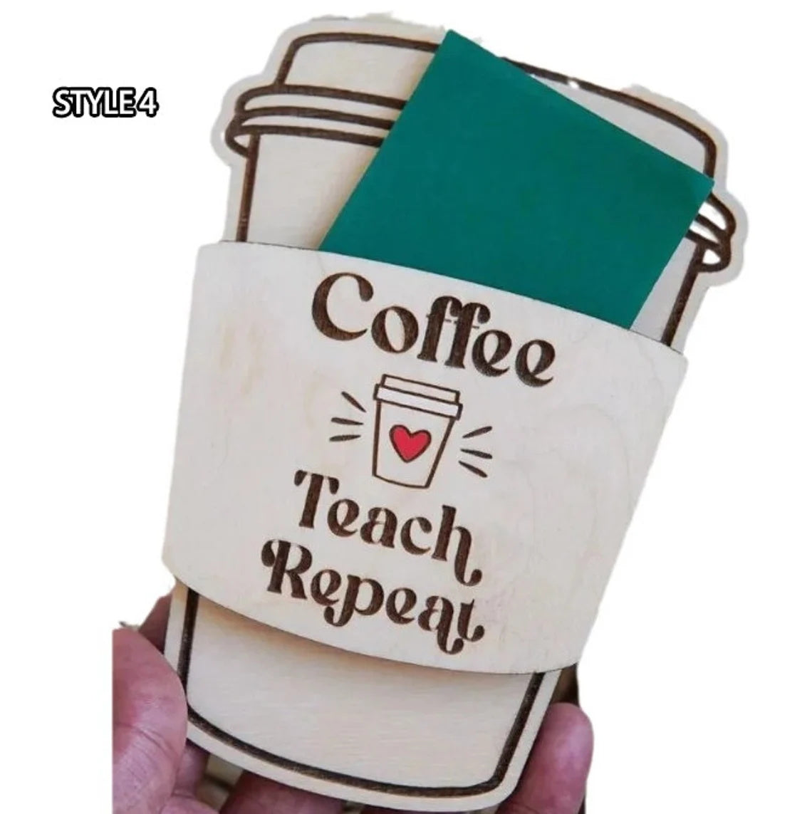 1 PCS Personalized Teacher Gift Card Wooden Holder, Custom appreciation Gift for Teachers, Teacher Appreciation Week Gift, Coffee Gift Card Holder