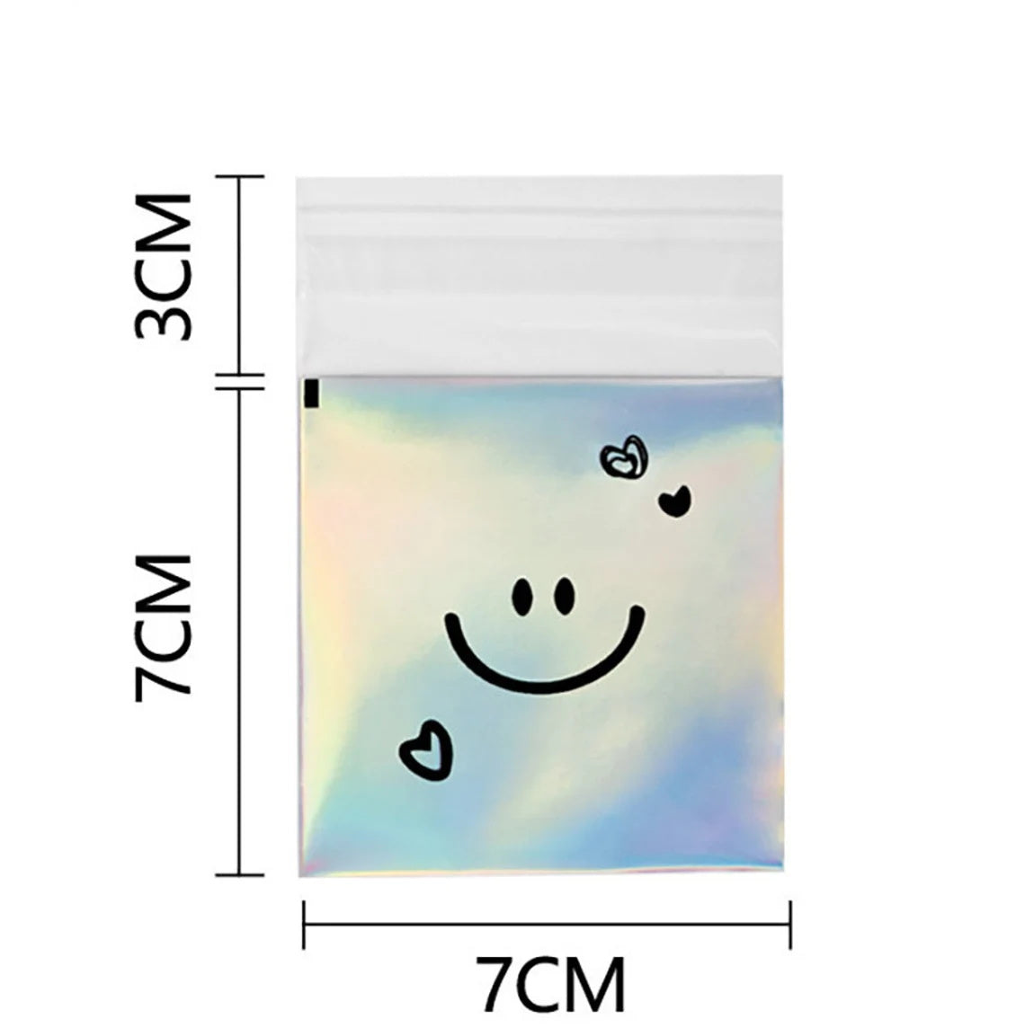 100pcs 7cm×7cm Rainbow Smiley Faces Cookie Bags, Gift Favors for Wedding/Party, DIY Wedding Favor, Packaging Bags for Snacks Bakery Candies