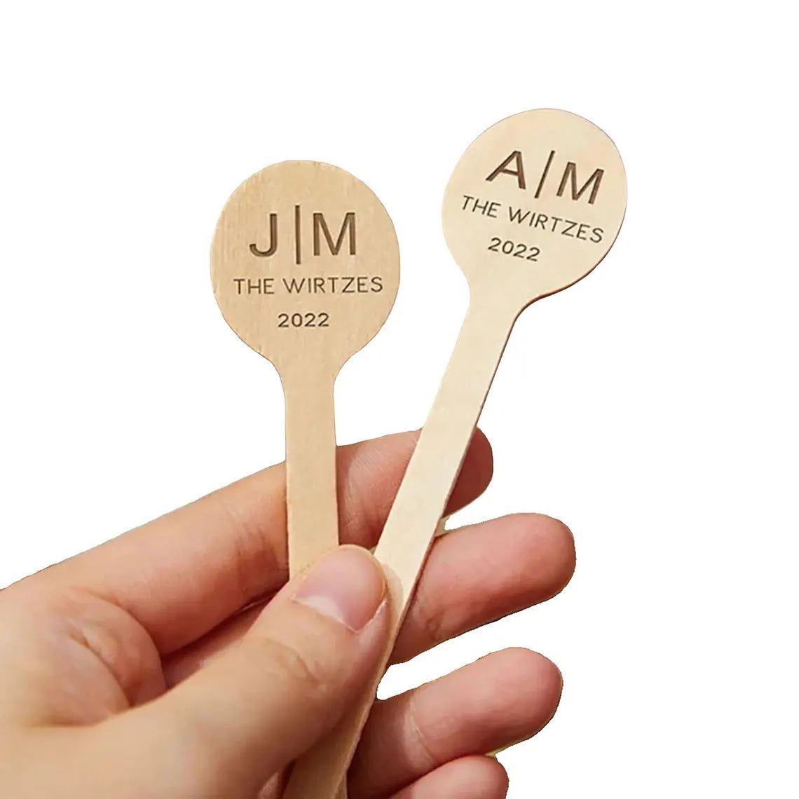 100pcs Personalized Wood Coffee Sirs For Wedding /Party /Coffee Shop ,Beach Vibes Cocktail Sticks