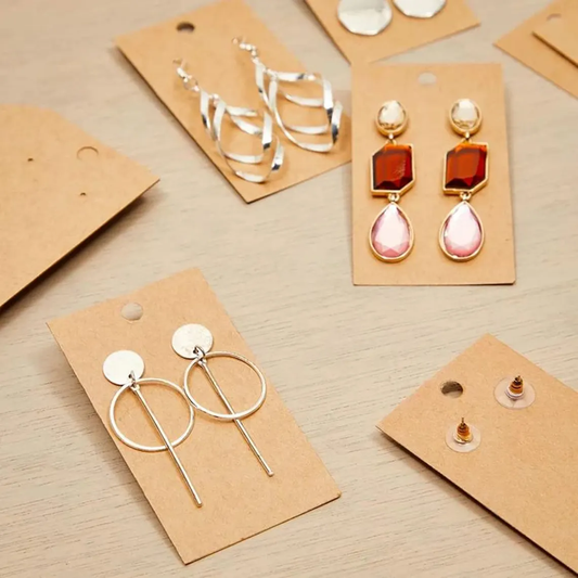 Personalized Kraft Earring Cards ,Display Cards With Holes ,Kraft Tags 2x3.5 Inch