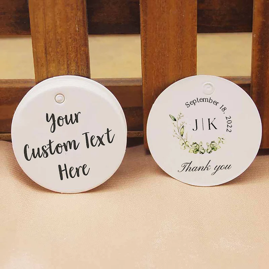 Custom Round Hang Tags With Jute Twine,Personalized Clothing Jewelry Tag Label,Thank You Tag,Handmade item tag Party and Wedding Gift Favor