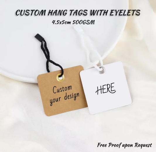 50-200pcsPersonalized Hang Tags with Reinforced Eyelet (Thickness 500 GSM) Heavy Duty Hang Tags with Round Corners, Favor Tags for Jewelry/Gift